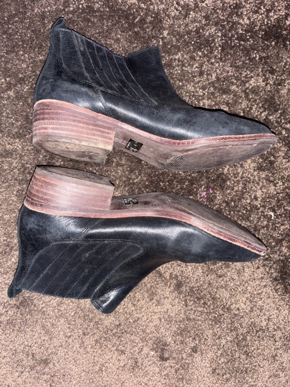 Well worn womens leather boots